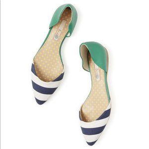 Boden Vienne Pointed Toe Flats In Navy Stripe